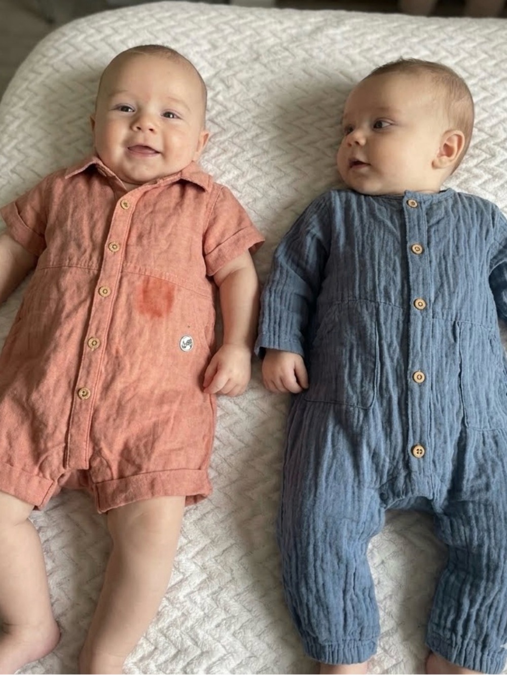Cat & Jack Coral One-Piece & Blue One-Piece Bodysuits